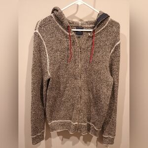 Women's GAP Gray and Red Zip Up Sweater